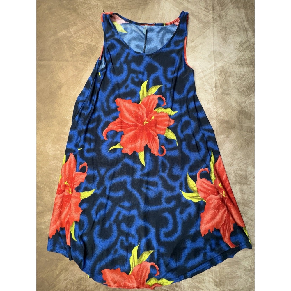 Isla Cover Up Dress Womens One Size Hawaiian Tropical Hibiscus Floral OS